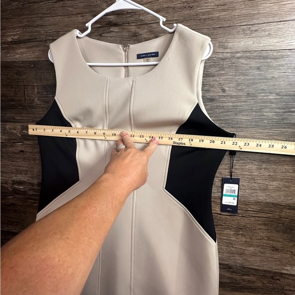 Tommy Hilfiger Sheath Dress Cream and Black Midi - Picture 5 of 9